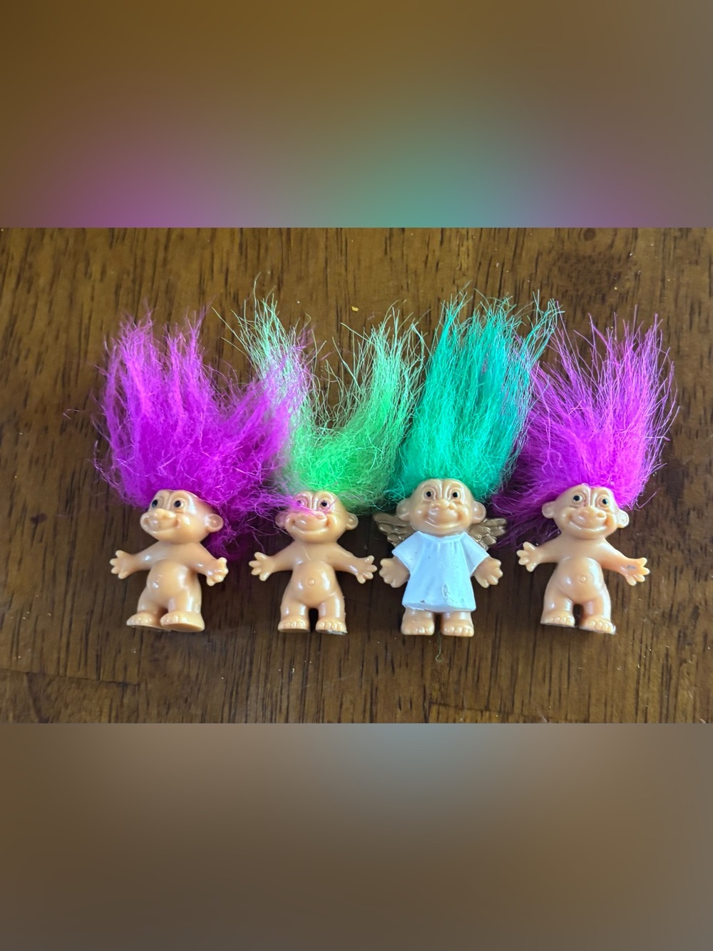 4 Russ Mini 1" Trolls Dolls Figures